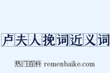 卢夫人挽词近义词是什么意思的图片
